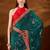 Teal bandhani embroidered organza saree