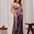 Purple floral beads and stones organza saree