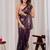 Purple floral beads and stones organza saree