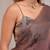 Purple floral beads and stones organza saree