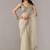Cream embroidered  chiffon saree