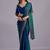 Blue embellished beads and stones organza heavy work saree