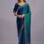 Blue embellished beads and stones organza heavy work saree