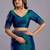 Blue embellished beads and stones organza heavy work saree