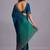 Blue embellished beads and stones organza heavy work saree
