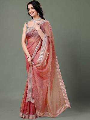 Maroon women ethnic motifs woven design saree 3