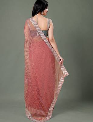 Maroon women ethnic motifs woven design saree 5