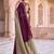 Purple colourblocked beads and stones art silk saree
