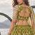 OLIVE GREEN NET THREAD WITH ZARI AND SEQUINCE WORK FESTIVE LEHENGA CHOLI SET FOR WOMEN'S