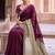 Purple colourblocked beads and stones art silk saree