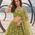 OLIVE GREEN NET THREAD WITH ZARI AND SEQUINCE WORK FESTIVE LEHENGA CHOLI SET FOR WOMEN'S