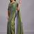Green embellished sequinned organza heavy work saree