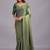 Green embellished sequinned organza heavy work saree