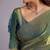 Green embellished sequinned organza heavy work saree