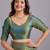 Green embellished sequinned organza heavy work saree