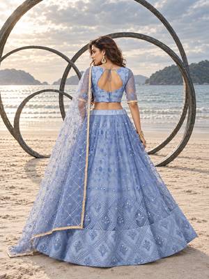 MUSTARD  NET THREAD WITH ZARI AND SEQUINCE WORK FESTIVE LEHENGA CHOLI SET FOR WOMEN'S 2
