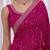 Pink floral beads and stones  chiffon heavy work saree