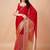 Red women ethnic motifs woven design saree