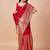 Red women ethnic motifs woven design saree