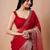 Red women ethnic motifs woven design saree