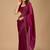 Maroon embellished beads and stones organza heavy work saree