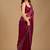 Maroon embellished beads and stones organza heavy work saree