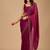 Maroon embellished beads and stones organza heavy work saree