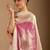 Cream polka dot beads and stones organza designer saree