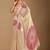 Cream polka dot beads and stones organza designer saree
