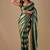 Green striped organza saree