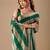 Green striped organza saree