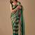 Green striped organza saree