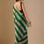 Green striped organza saree
