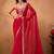 Red embellished embroidered  chiffon saree
