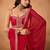 Red embellished embroidered  chiffon saree