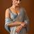 Blue embellished beads and stones silk blend heavy work saree