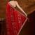 Red bandhani embroidered organza saree
