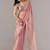 Pink embroidered  chiffon saree