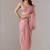 Pink embroidered  chiffon saree
