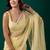 Yellow woven design embroidered  chiffon saree
