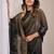 Green floral sequinned organza saree