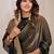 Green floral sequinned organza saree