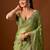 Lime embellished beads and stones silk blend saree