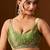 Lime embellished beads and stones silk blend saree