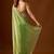 Lime embellished beads and stones silk blend saree
