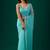 Turquoise woven design embroidered  chiffon saree