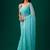 Turquoise woven design embroidered  chiffon saree