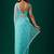 Turquoise woven design embroidered  chiffon saree
