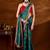 Teal bandhani zari organza saree