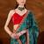 Teal bandhani zari organza saree